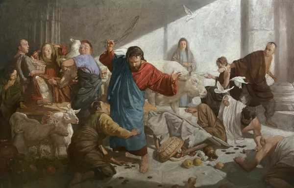Krisztus kiűzi a kereskedőket a templomból
