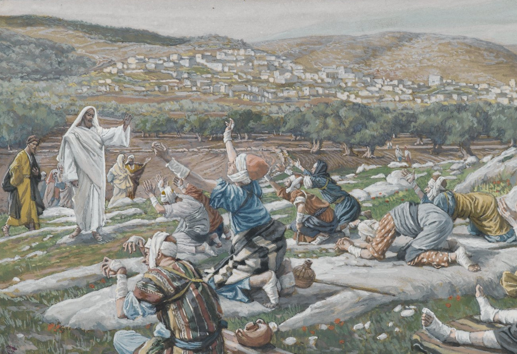 James Tissot festménye a tíz leprás meggyógyításáról